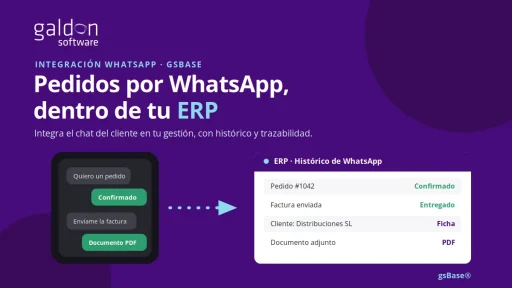 Pedido recibido por WhatsApp y registrado en el ERP gsBase